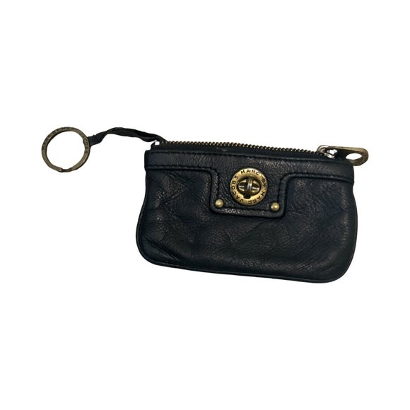VINTAGE MARC JACOBS " Turnlock" Soft Leather Black Coin Y2K Mini Wristlet - Picture 2 of 11